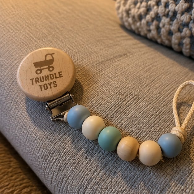 Customer photo of a custom pacifier clip